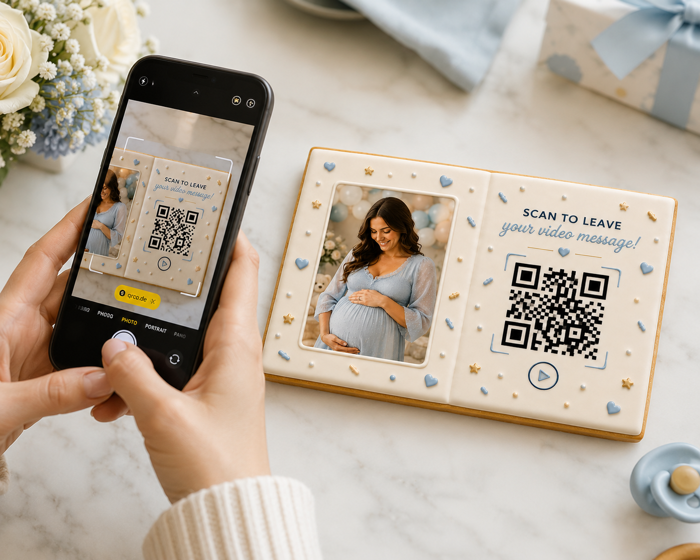 Guest scanning a cookie QR code